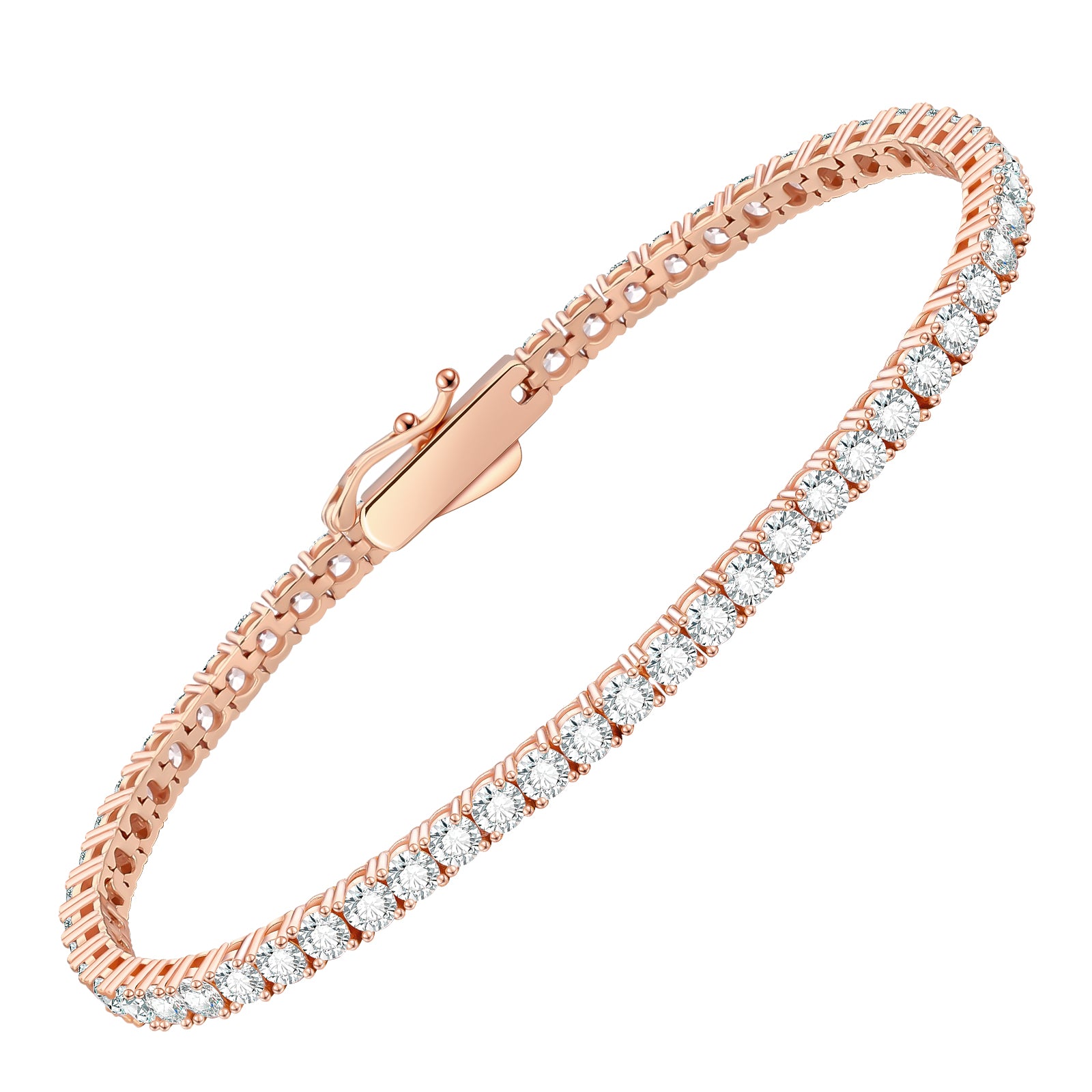 Roségoldkette Tennis 3 mm (Silber 925)